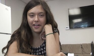 Mia Grand Gets Ger Lil' Pinkish Crevice Spread Out By A Shaven Coc