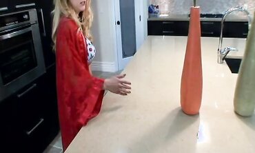 Big-Titted Blondie Gives Him Head and Takes It up Her Booty from Behind
