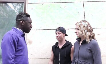 Blondie Stunner Gets Boned by a Dark-Hued Dick and Her Man Enjoys Observing