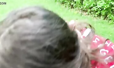Interracial Lesbian Deepthroat on a Park Bench