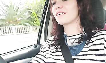 Petite Mia Masturbates Solo in Her Car Outdoors