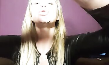 Blonde MILF Sexwife Eats Cum In Latex