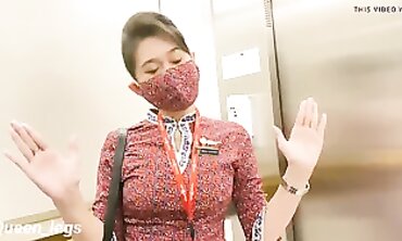 Stunning Asian Flight Attant Gets Lucky in Motel