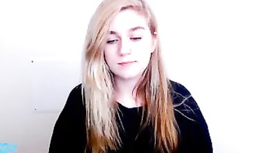 Pure Blonde Virgin Gives Jerk Off Instructions on Skype Call
