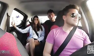 Latina Swallows and Squirts in Uber Ride