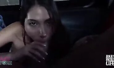 Latina Swallows and Squirts in Uber Ride