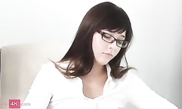 Brunette Senior in Glasses Gets Fingered and Fucked