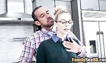 Rough Step-Dad Disciplines Blonde Daughter-In-Law