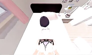 Anime College Bimbo Gets Rough Doggy Style Creampie
