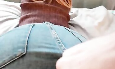 POV Anal Pounding and Footjob in Ripped Jeans