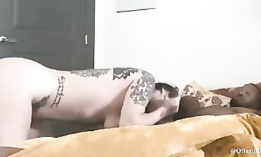Elle OftenLong Gives Rod a Morning Blowjob