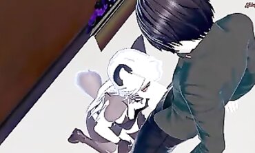 Lucky Gets Wall Sex and Deep Throat in 3D Hentai