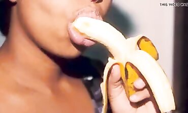 Ebony Babe Joy Plays Sensually With A Banana