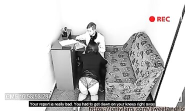 Boss Roughly Fucks Married Secretary in Web Cam Video