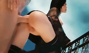 Tifa Lockhart Får Hendes Ass Kneppet Af En Forbipasserende På Broen