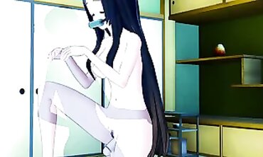 Koikatsu 3D Hentai: Babe Masturbates and Takes a Handjob