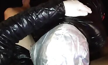 Czech MILF in Latex Jacket Takes Deep Blowjob and Cumshot