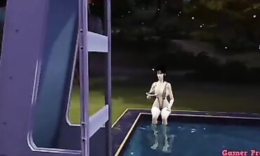Milk Mom & Fiancé Ep3: Pool Soiree Milf Hardcore Anal Party