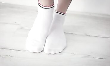 Asian Milf Prep Toes for Devil Pedicure in White Socks