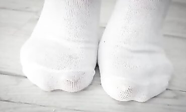 Asian Milf Prep Toes for Devil Pedicure in White Socks