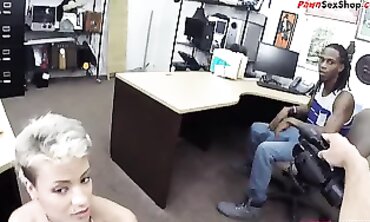 African Cuckold Manager Takes Blowjob In Pawnshop