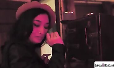 Japanese Thief Tribs African Brunette In The Dark