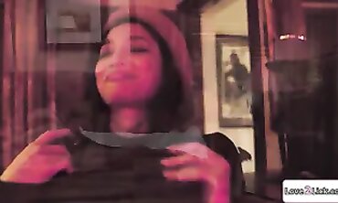 Japanese Thief Tribs African Brunette In The Dark