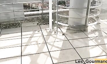 Voluptuous MILF Gives Husband a POV Handsjob on Luxury Rooftop