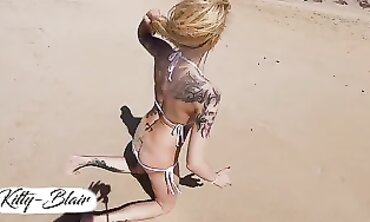 Kitty Blair in Bikini at the Beach