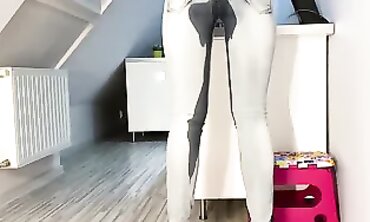 AquaPola Pisses in Jeans and on Her Booty