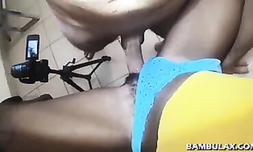 Ebony Amateur Interracial Creampie In Thick Hairy Bush