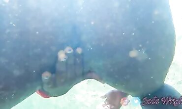 Ebony Solo Underwater Anal & Clitoral Finger Play