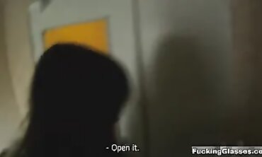 POV: Glasses-Wearing Redhead Teen Pounded on Balcony