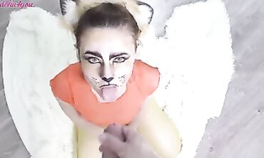 POV Cosplay Facial: Lusty Fox Amateur Blowjob and Handjob