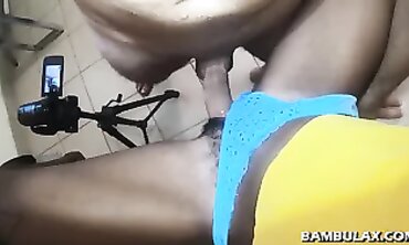 POV Ebony Interracial Creampie With Big Dick