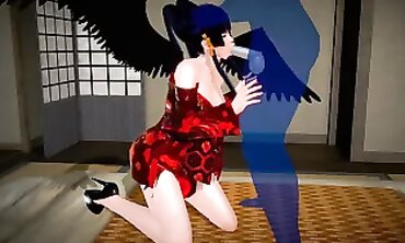 Nyotengu Pummels Blue Shaft Outline