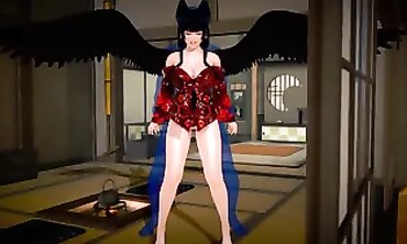 Nyotengu Pummels Blue Shaft Outline