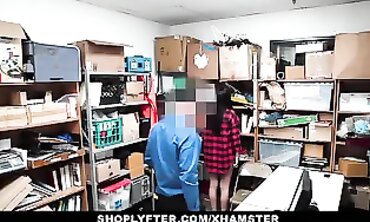 Shoplifting Confessions: Brunette Caught in Threesome