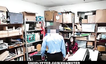 Shoplifting Confessions: Brunette Caught in Threesome