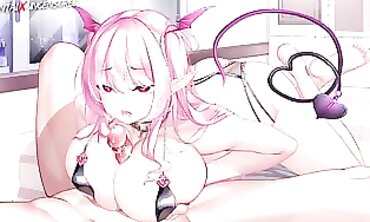 Uncensored Anime: Busty Redhead Performs Blowjob and Paizuri