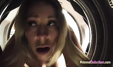 POV: Nikki Brooks Gets Stuck in the Dryer for a Step Milf Creampie