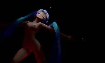 Miku in Micro Bikini Solo Fireworks Animation