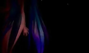 Miku in Micro Bikini Solo Fireworks Animation