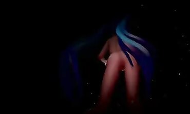 Miku in Micro Bikini Solo Fireworks Animation