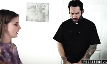 Eliza Eves Seduces Priest in Taboo Reality Scene