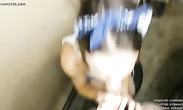 VieraMayXXX: Slutty Mechanic Gives Angry Client A Gargling Blowjob