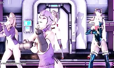 PinkCat MMD Striptease: Ayane, Kasumi & Marie Rose