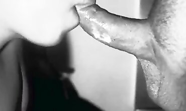 Ebony Stepson Gives Mom a Sloppy Blowjob