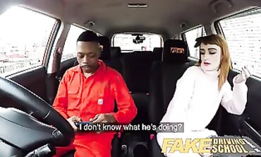 Ginger Gets Revved Up by a Mechanic at Fake Driving School