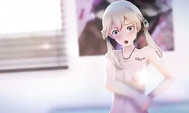Prinz Eugen MMD: Latina Bombshell's Rough Public Squirting